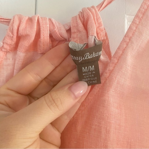 Tommy Bahama Peachy pink 100% linen Sleeveless Top - Picture 3 of 5